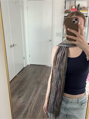 Grey, Multi-Colour Summer Scarf & Shall